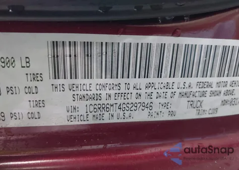 2016 Ram 1500 Sport z USA, uszkodzony, nr VIN 1C6RR6MT4GS297946